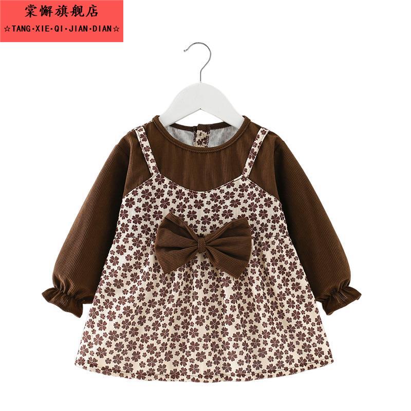 Baby girl smock, autumn and winter outer wear, western-style princess skirt, children's eating bib, waterproof and anti-dirty apron, baby protective clothing