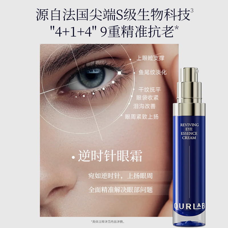 【立即抢购】OURLAB赋活淡纹眼精华霜抗皱保湿紧致修护眼霜15g