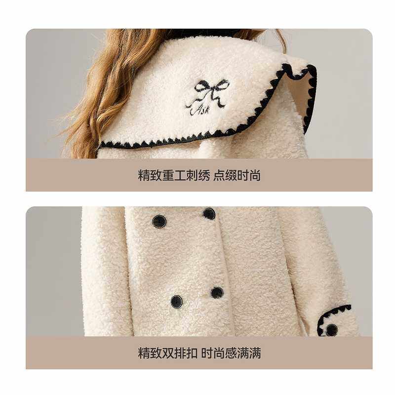 ask儿童外套2025冬季新款女童优雅小香风双排扣上衣,淘宝优惠券,粉丝福利购,淘宝优惠卷