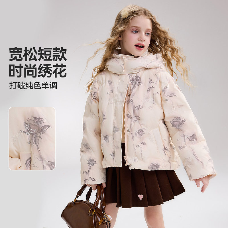 ASK儿童羽绒服2025冬季新款女童外套大童冬装连帽国风羽绒拜年服,淘宝优惠券,粉丝福利购,淘宝优惠卷
