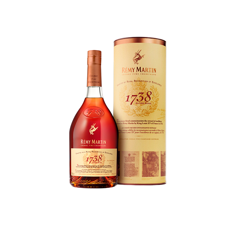 RemyMartin/人头马1738皇家礼赞 香槟区干邑白兰地700ml进口洋酒 - 图3