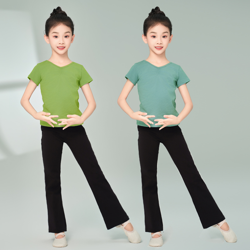 儿童舞蹈服女童芭蕾演出练功服分体上衣芳华同款跳舞衣中国舞套装 - 图0