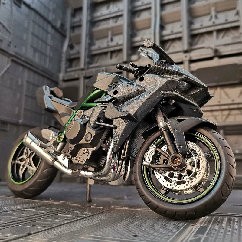 Kawasaki, реалистичный мотоцикл, автомобильная модель, минифигура, игрушечная машина для мальчиков для друга, масштаб 1:12, подарок на день рождения