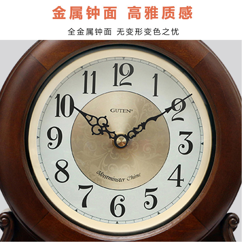 实木座钟客厅欧式台钟摆件高端中式复古时钟钟表整点报时【直播】_虎窝淘