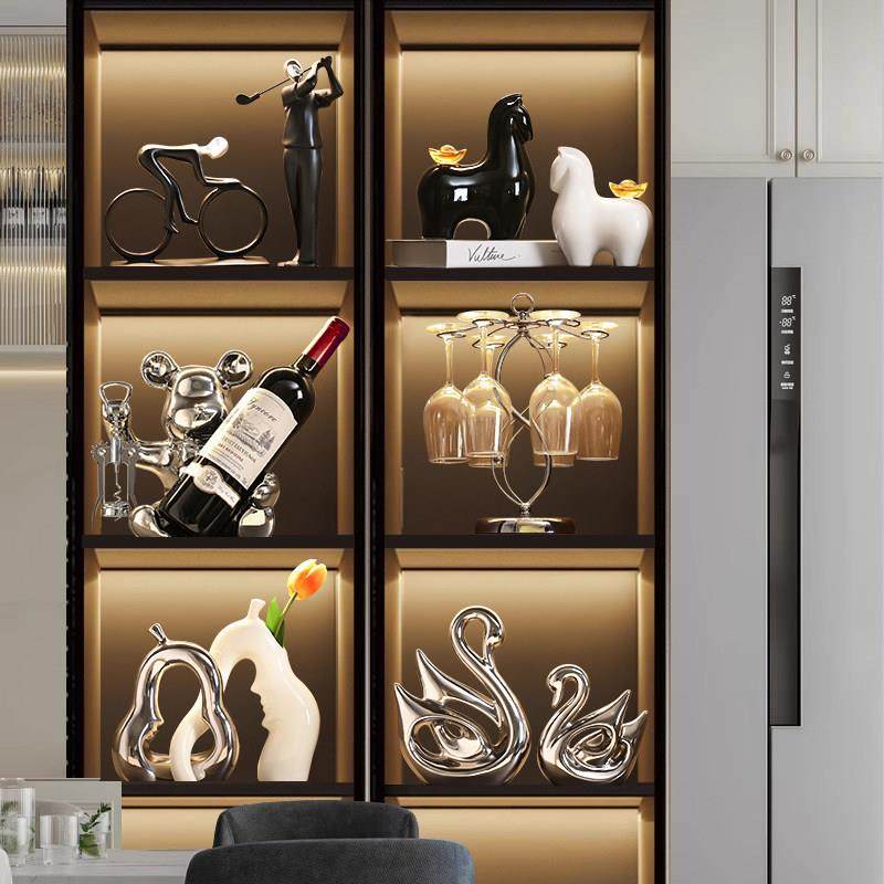 海贝海轻奢高档暴力熊红酒架酒柜装饰摆饰现代客厅电视柜家居饰品,淘宝优惠券,粉丝福利购,淘宝优惠卷