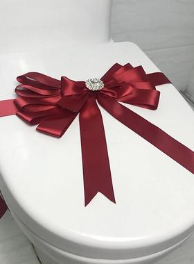 样板房卫浴马桶拉花封条捆绑带展厅缎带软装摆件新房交房布置饰品