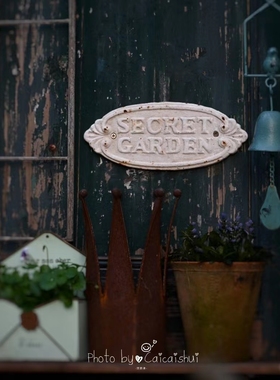 秘密花园实心铸铁壁挂杂货装饰