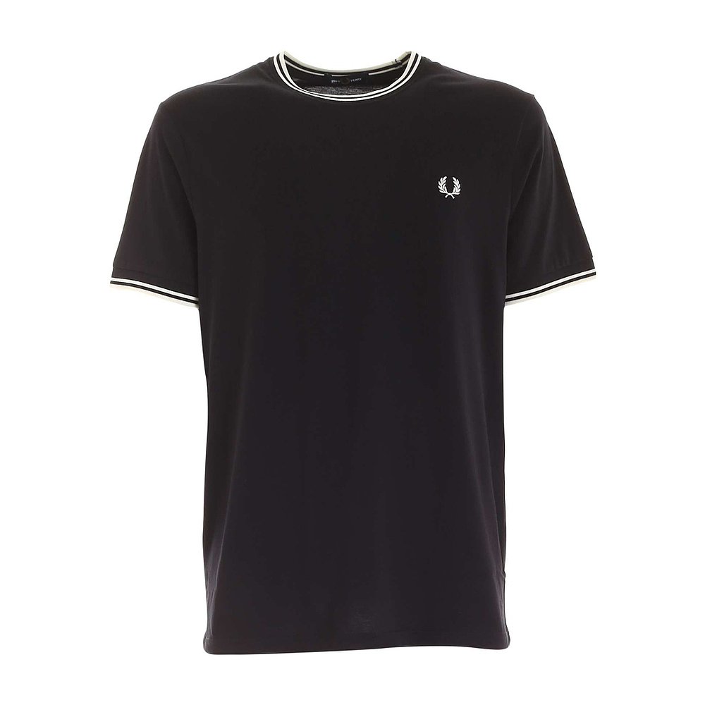 香港直邮Fred Perry 黑色短袖T恤 FPM158841102BLACK条纹圆领 - 图1