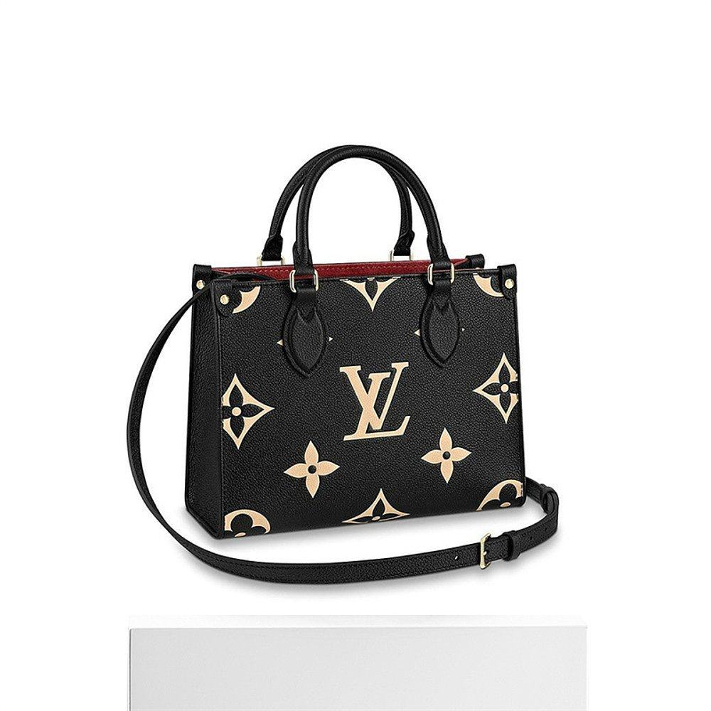 1h可退 欧洲直邮路易威登lv女包ONTHEGO老花压纹粒面单肩包新款 - 图3