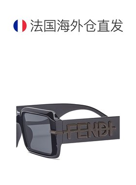 欧洲直邮Fendi芬迪Fendigraphy男士墨镜简约长方形板材黑色百搭