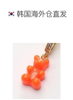 韩国直邮Crystal Haze怀旧可爱小熊项链红色金属logo小巧小挂件