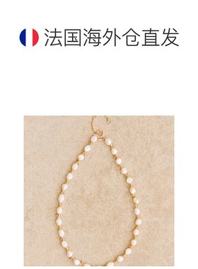 欧洲直邮Sezane 女士白色/金色黄铜/玻璃项链新款
