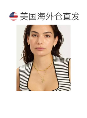 【美国直邮】Adornia 可调节方晶锆石同心钻石项链 时尚饰品