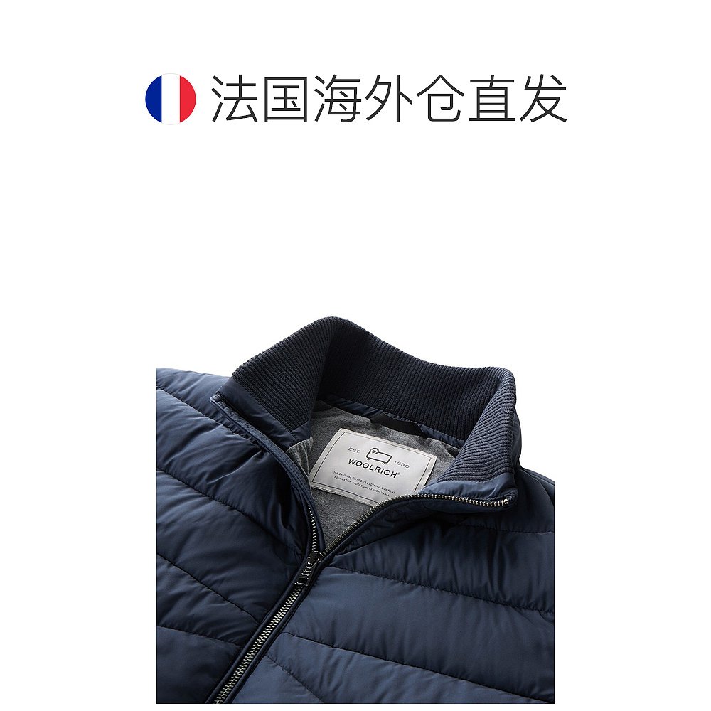 欧洲直邮WOOLRICH 23年新款 Sundance系列 男士蓝色超细纤维夹克 - 图1