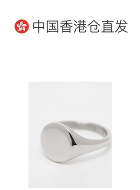 香港直邮ASOS 男士 signet 设计防水不锈钢色调戒指(银色)