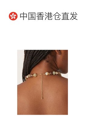 香港直邮ASOS 女士 设计珠饰人造贝壳吊坠绿色棕色项链