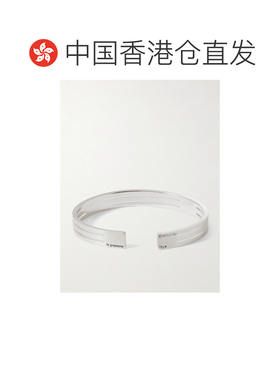 1h可退 香港直邮Le Gramme 男士 19g 穿孔缎带再生纯银手镯 carpe