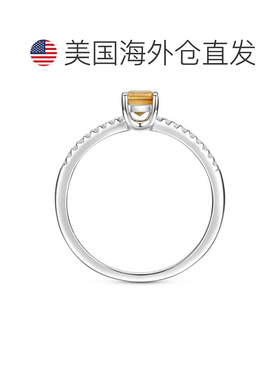 【美国直邮】Macy's|蓝色托帕石（3/8 克拉总重）和钻石（1/20 克