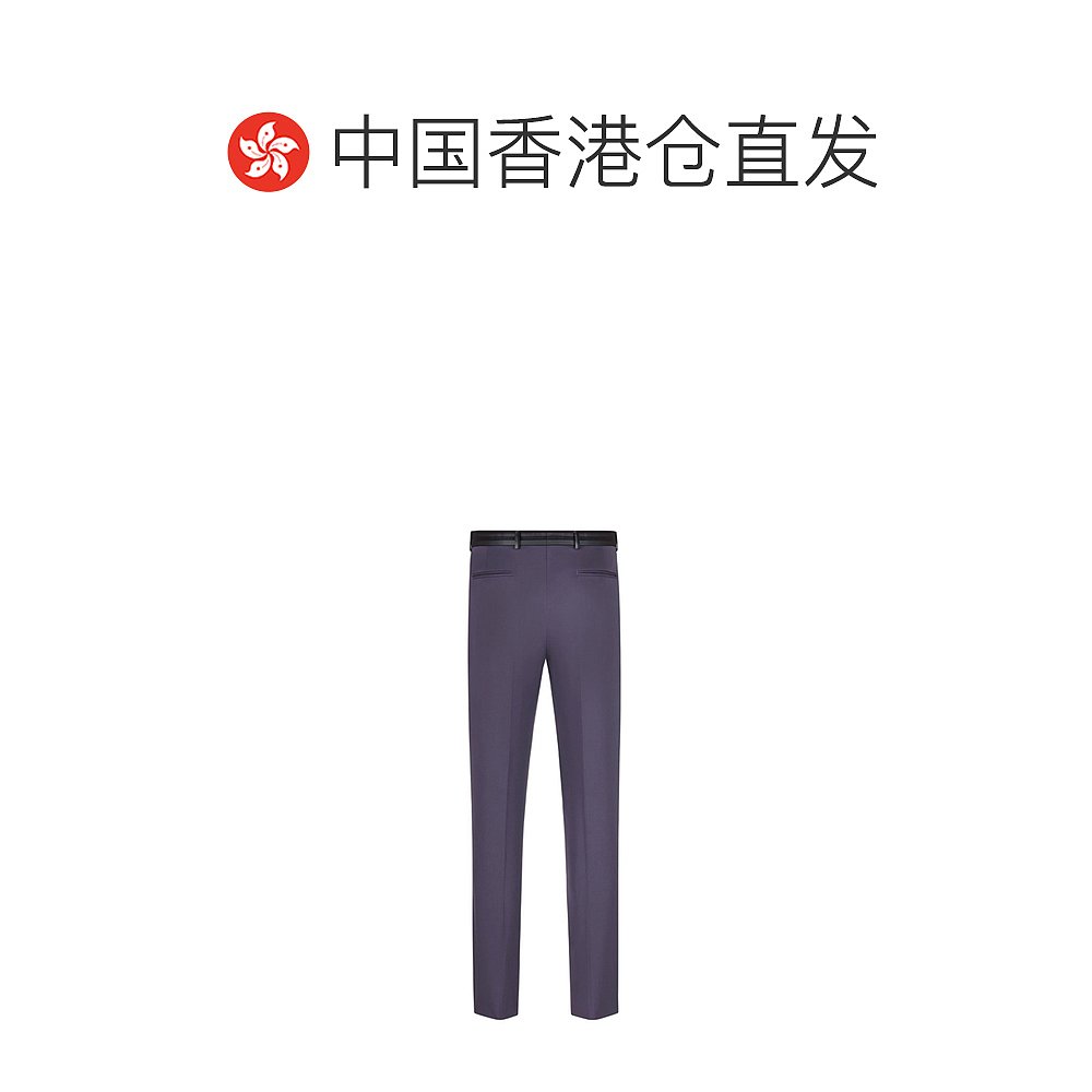 香港直邮DIOR HOMME男士海军蓝色羊毛直筒休闲裤 033C114C-4739--图1