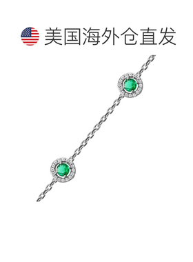 1h可退 【美国直邮】梅西百货|14k 白金蓝宝石（7/8 克拉总重）和