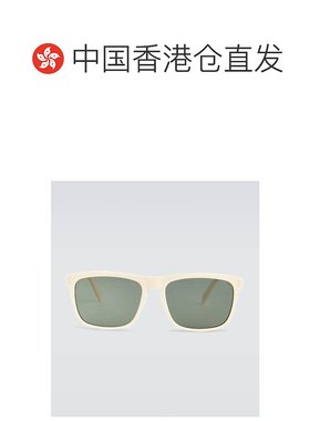 1h可退 香港直邮Celine 思琳 男士 矩形醋纤太阳眼镜 white白色