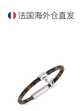 自营欧洲直邮LV路易威登 Monogram系列男士棕色帆布老花图案手链