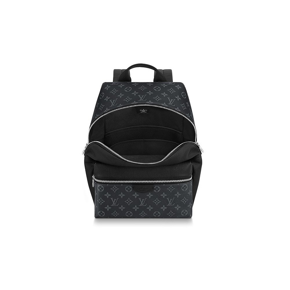 欧洲直邮Louis Vuitton/路易威登男士黑色帆布老花牛皮饰边双肩包-图0