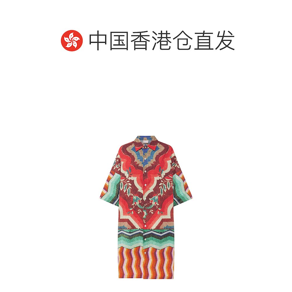 香港直邮Pierre-Louis Mascia 短袖衬衫式连衣裙 DIOMEDESAB10488 - 图1