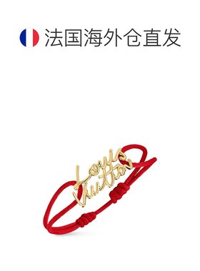 1h可退 欧洲直邮LV路易威登 Script女士红色金属手写体logo标