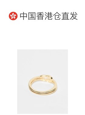 香港直邮ASOS 女士 14k ring gift 设计碟形带子打结立体锆石晶石