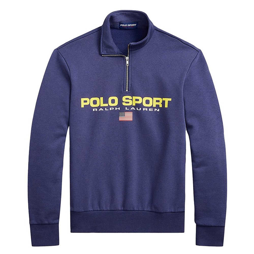 欧洲直邮RALPHLAUREN/拉夫劳伦男士紫色棉混纺PoloSport印花卫衣