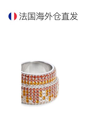 欧洲直邮LOEWE（罗意威）女士2024上新 大号银质和水晶密镶戒指