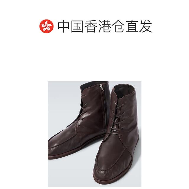 Hong Kong direct mail AURALEE men's leather strap boots brown brown comfortable and fashionable men's boots