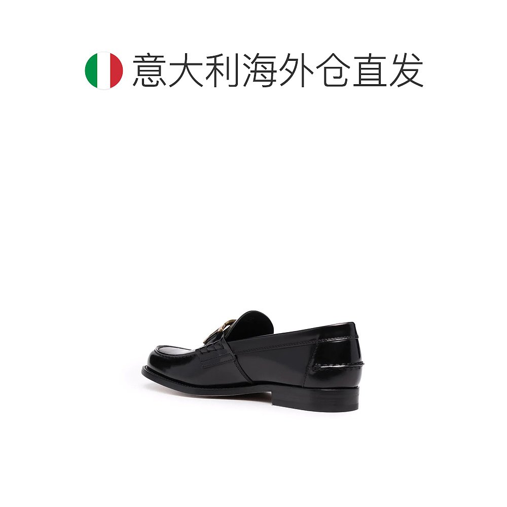 【欧洲直邮】TOD'S 男士黑色链条缀饰皮革乐福鞋 XXM26C0EO41AKTB - 图1