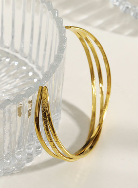 多层手镯18K镀金欧美活口饰品