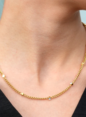 HACKNEY NINE英国伦敦轻奢饰品现代18K镀金闪耀镶嵌光芒优雅项链