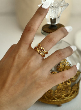 活口戒指18K镀金欧美轻奢简约女