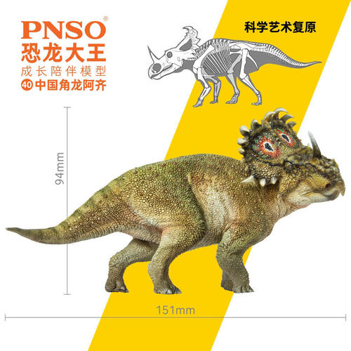 PNSO恐龙大王成长陪伴模型40中国角龙阿齐儿童动物 - 图0