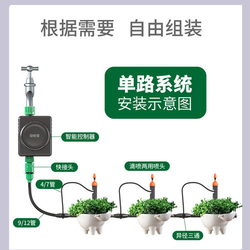 园林自动浇花器定时浇水家用wifi水阀手机远程控制灌溉厂房降温 - 图1