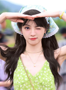 清新田园风碎花头巾拍照更上镜！