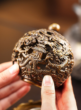 办公室客厅玄关鼎炉铜分离式设计