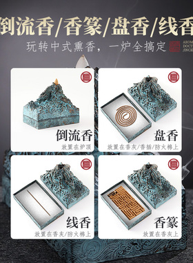 生肖龙铜香炉家用沉香倒流香香炉