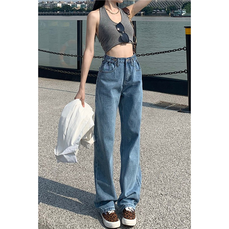 kfko梨形身材春装2022年女直筒裤子 kfko牛仔裤