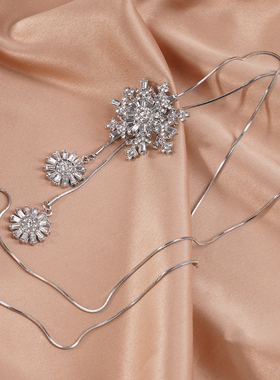 旋转锆石雪花项链女款2026新款