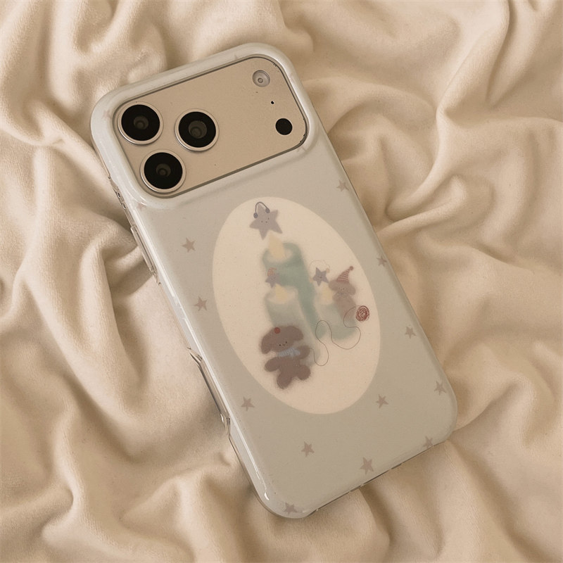 独壳 ins蓝色星星蜡烛小狗带链条适用苹果17promax手机壳可爱iPhone16新款15防摔14pro女款13双层手机套硬壳,淘宝优惠券,粉丝福利购,淘宝优惠卷