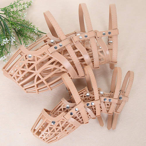 【】 Pet supplies anti bite pet dog mouth cover plastic mes - 图0