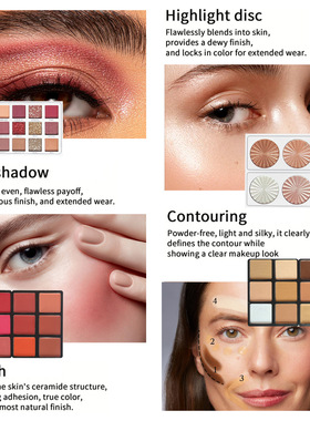 4in1 multi-function makeup book eye shadow+powder blusher c