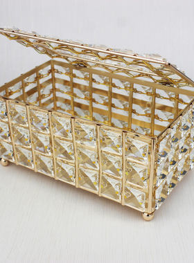 Square crystal tissue box, home bar KTV tissue box decorati