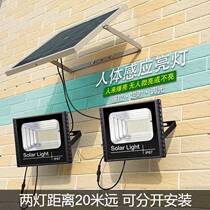 Far Shengda Solar Lamp Human Body Sensing Courtyard Lamp Home Outdoor Waterproof One Drag One and Spotlight Highlights