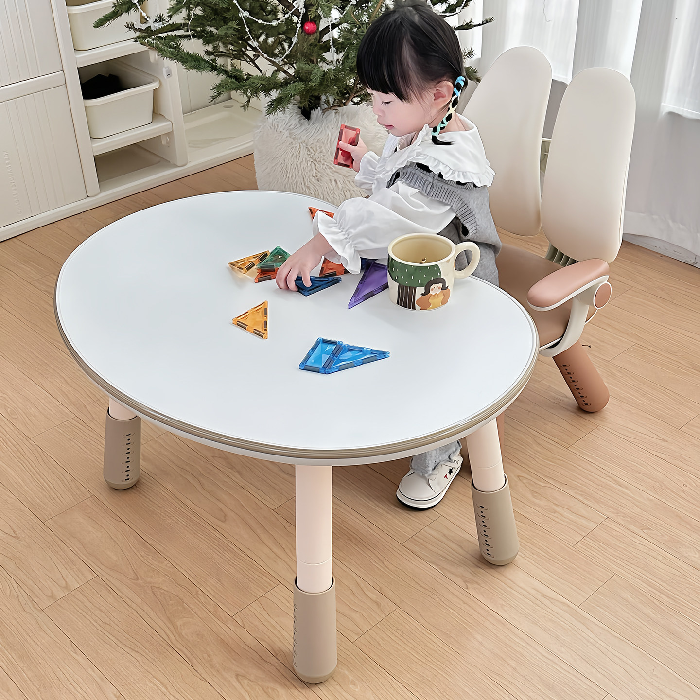 nanx实木花生桌双背儿童沙发椅套装可升降宝宝座椅幼儿园阅读桌子,淘宝优惠券,粉丝福利购,淘宝优惠卷